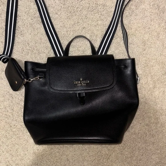 kate spade | Bags | Kate Spade Black Backpack With Striped  display picture 2